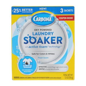 Carbona 3-Sachets Active Foam Technology Oxy Powered Laundry Soaker 5.3oz